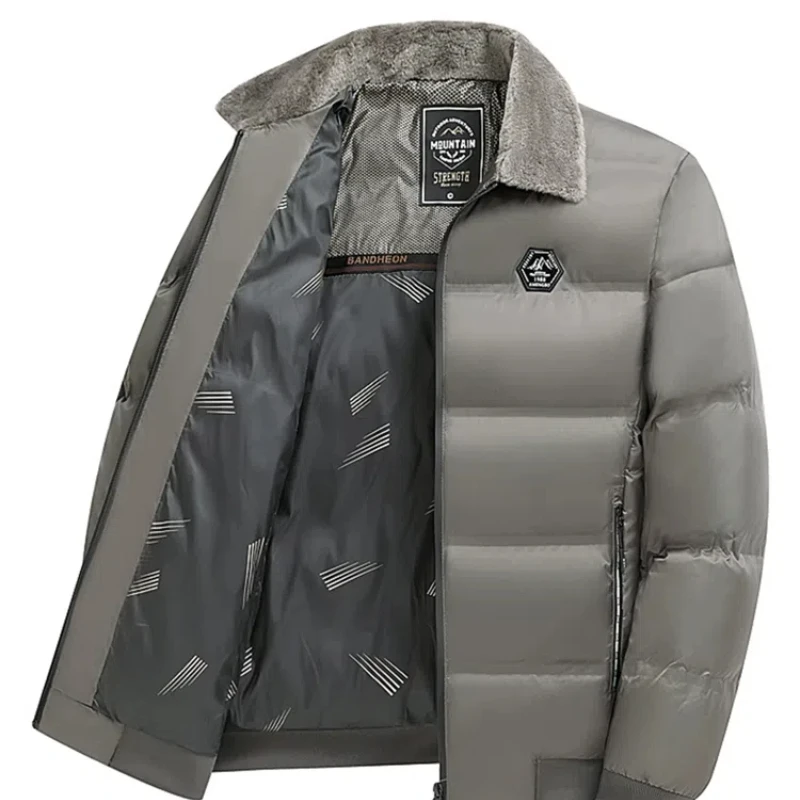 

Casual Coats Man Winter Outerwear Warm Parkas Cotton-Padded Jacket Men's Casual Loose Comfortable Lightweight Down Jacket