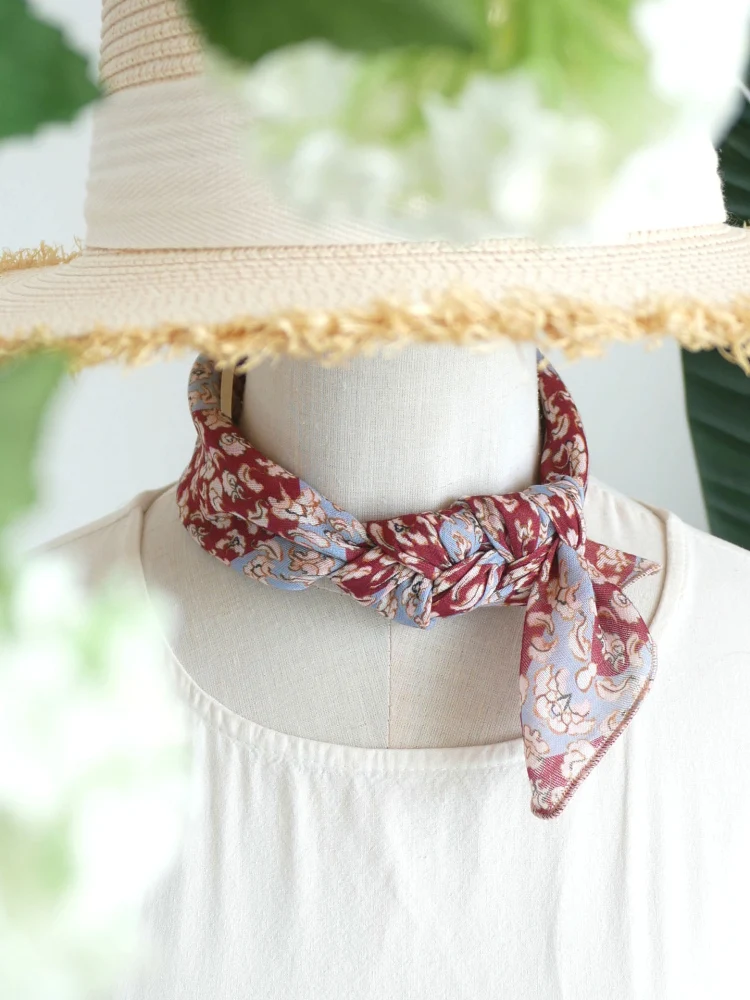 lenco-de-algodao-artistico-japones-sle-pequeno-lenco-quadrado-versatil-camadas-primavera-outono-padrao-geometrico-decorativo-feminino