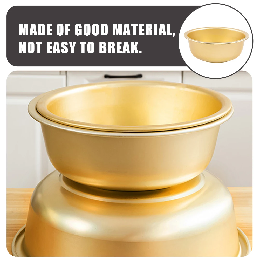 

Thickened Aluminum Kitchen Bowl Large Capacity Fruit Vegetable Washing Basin Salad Storage Container Multifunctional Metal Wash