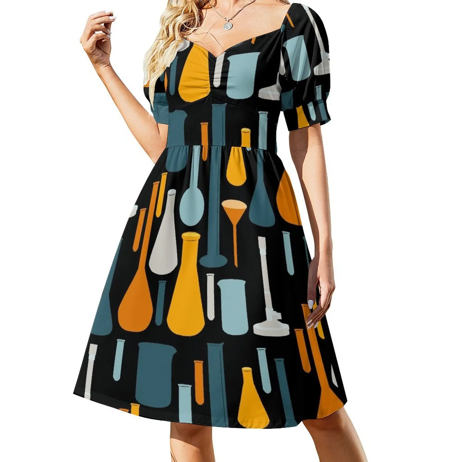 Laboratory Glassware Print No. 2 Short Sleeved Dress long sleeve dresses dresses for official occasions Dress