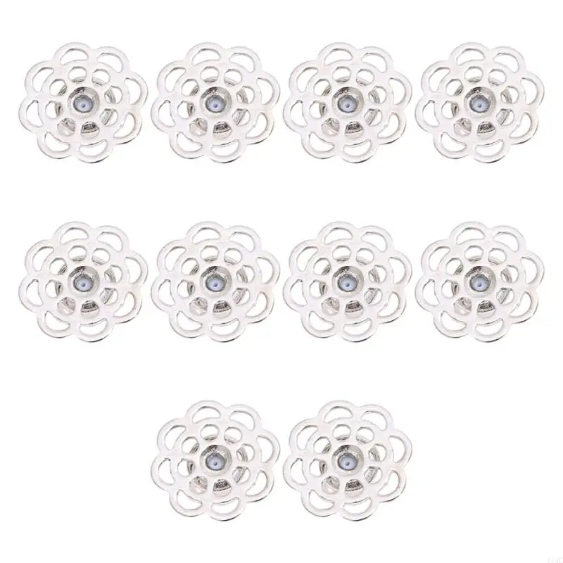 Pack Of 10 Copper Earring Backs For Large Studs With Flower Design Comfortable Wear 