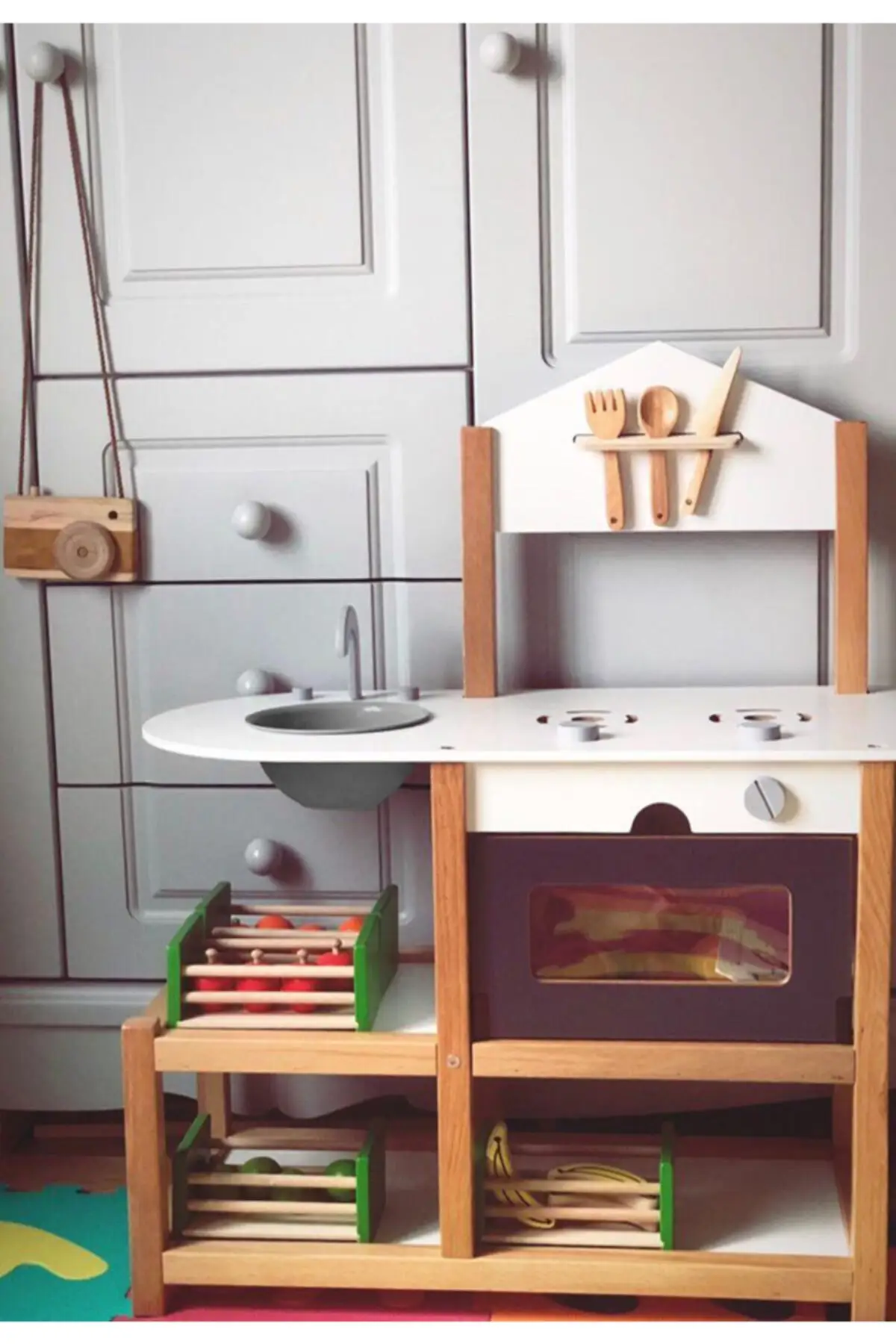 Set Dapur Mainan Pendidikan Kayu Montessori Gamba