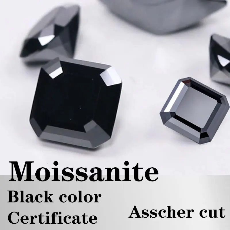 Moissanit VVS1 Quadratische Form Asscher-Schliff Rosa Farbe Zertifizierter Synthetischer Edelstein – Detail 12