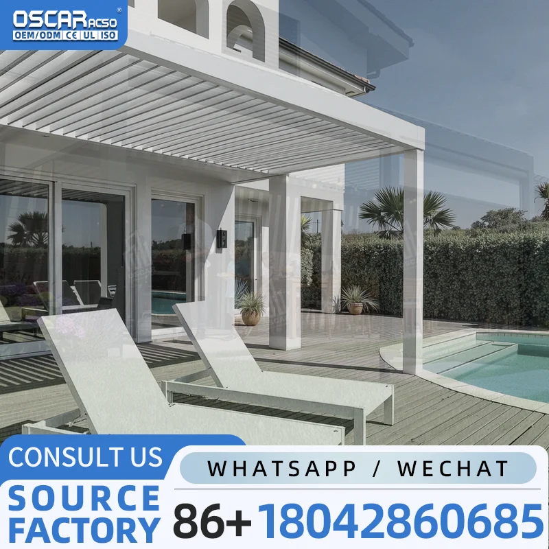 Outdoor Privacy Panels Waterproof Provide Shade Garden Gazebo Lighting Roof Pergola pergola