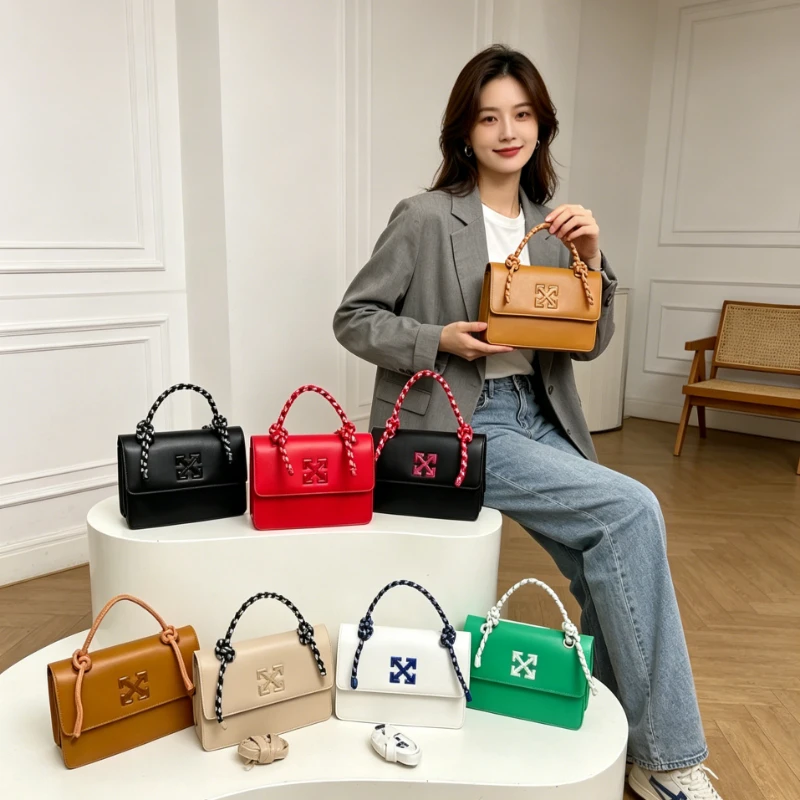 

Designer Style Diaper Bag Ladies Leather Shoulder Handbag High End Minimalist Original Textured Square Satchel