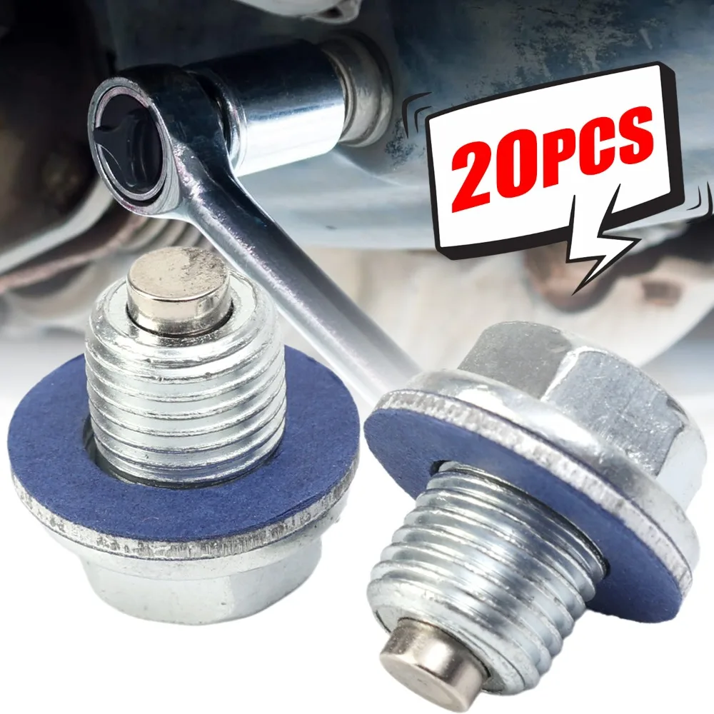 Parafuso de drenagem de óleo magnético m12 * 1.25 com arruela 90430-12031 para kit de junta de parafuso de cárter de óleo de motor de carro toyota peças substituíveis