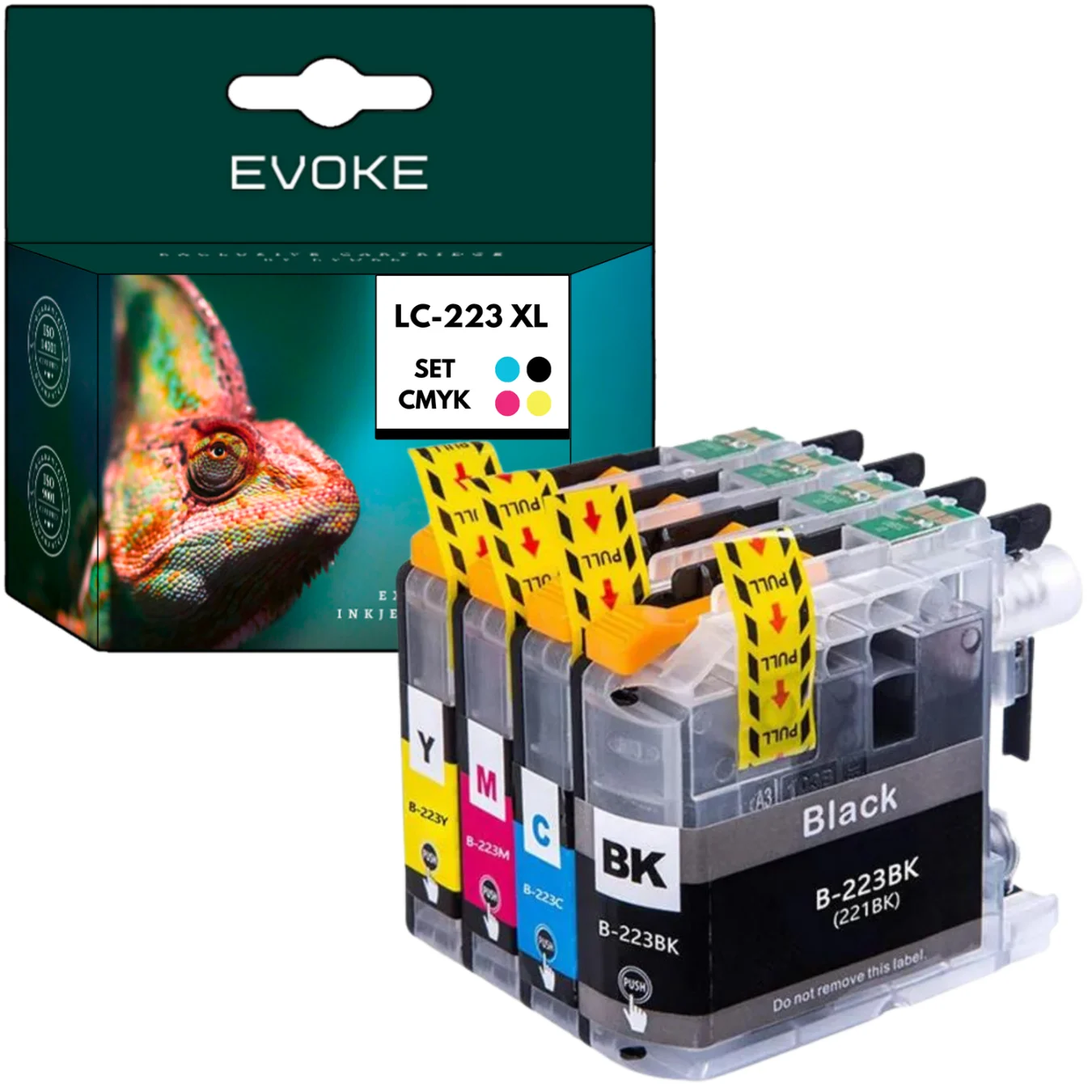 4x Broer Inkt LC-223 Xl | Zwart + Kleur Set | Lc223