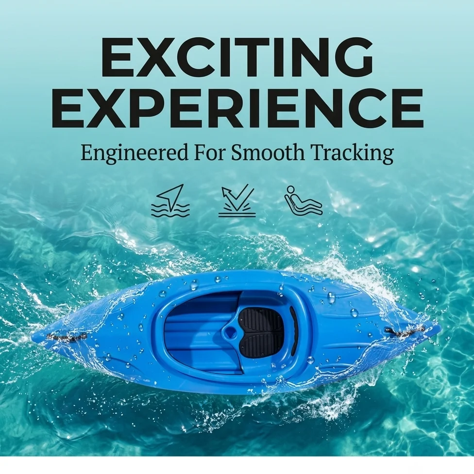 Customized Blue Sit In Kayak Small Lightweight Hard Shell Plastic Recreational Cruising Touring Canoe Cockpit Boat