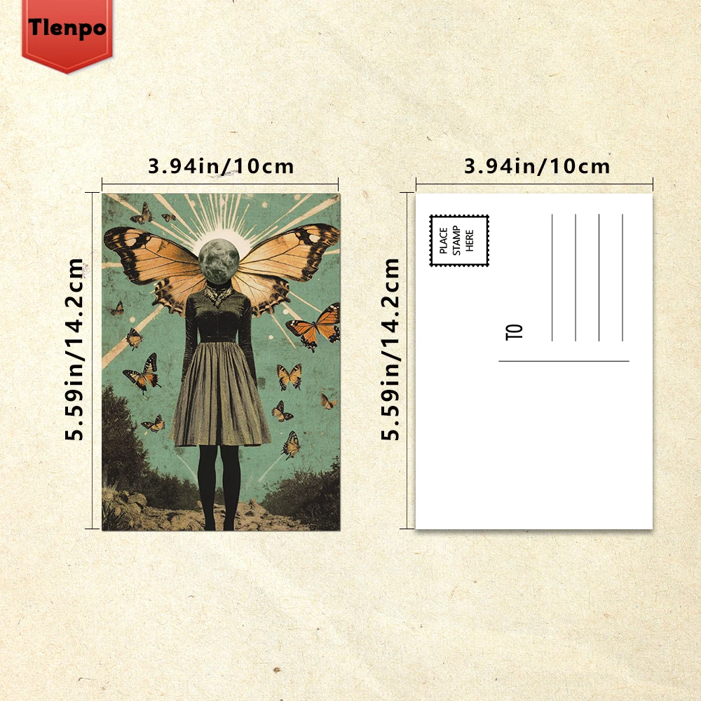 32pcs, Surreal Collage Postcards, Birthday/Christmas/Anniversary Gifts, collectibles, suitable for gift-giving, can be mailed.