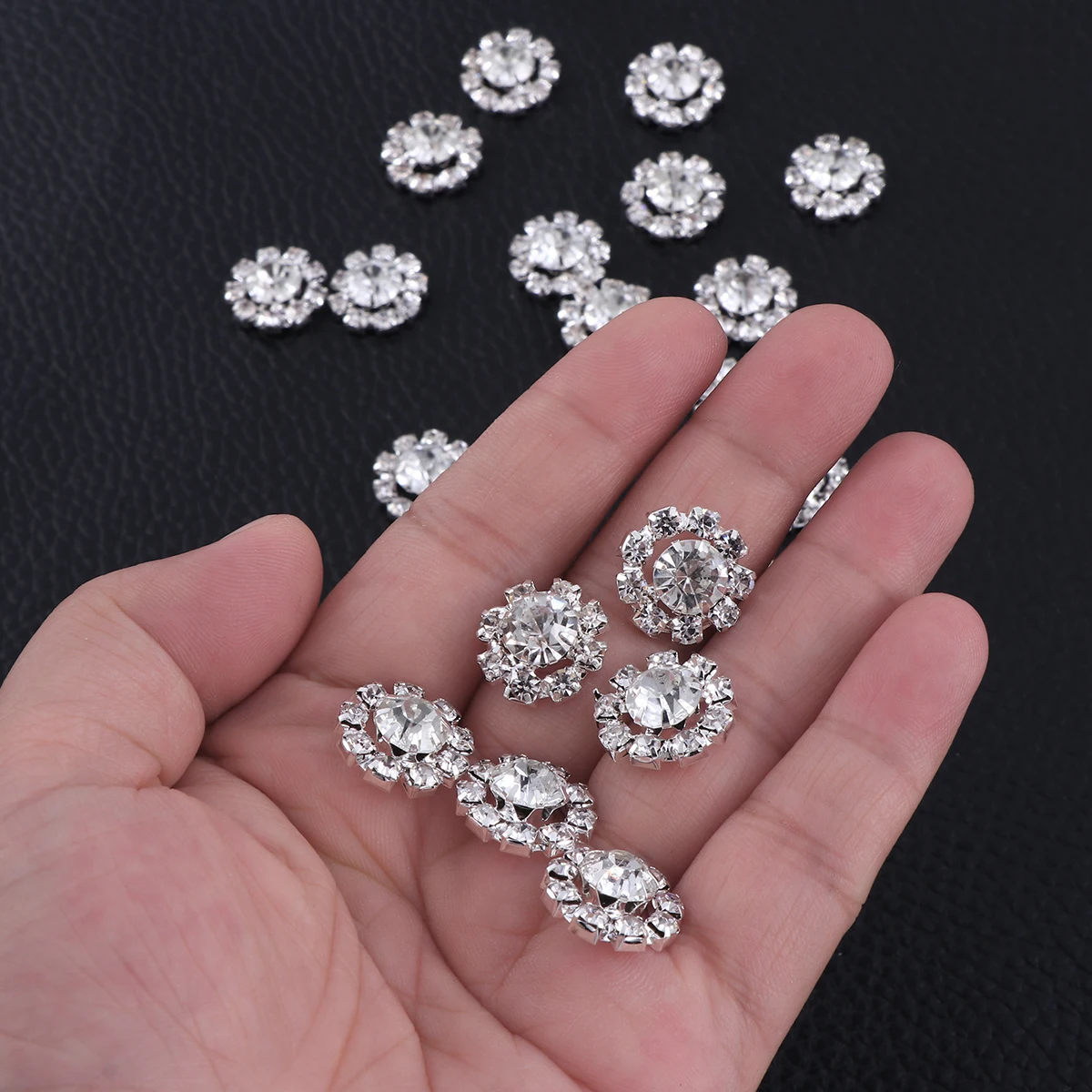 

20pcs Claw Chain Rhinestones Flatback Craft Crystals Faux Diamonds For Diy Decor Wedding Party Home Vase Fillers Table Scatters