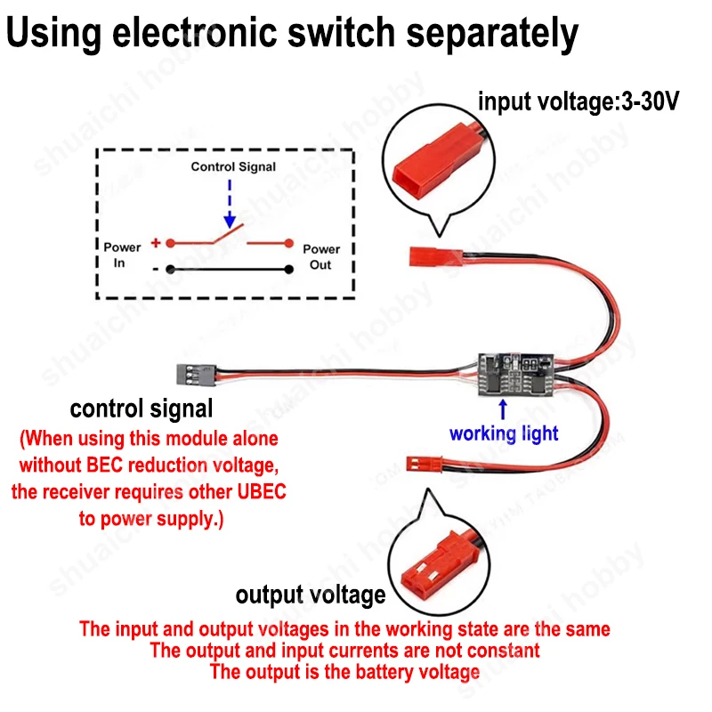 1 Stuks 3-30V 20a Elektronische Schakelaar Met T Jst Xt60 Plug Voor Rc Model Vliegtuig Led Lights Waterpomp Dropper Ontsteker Rookregeling