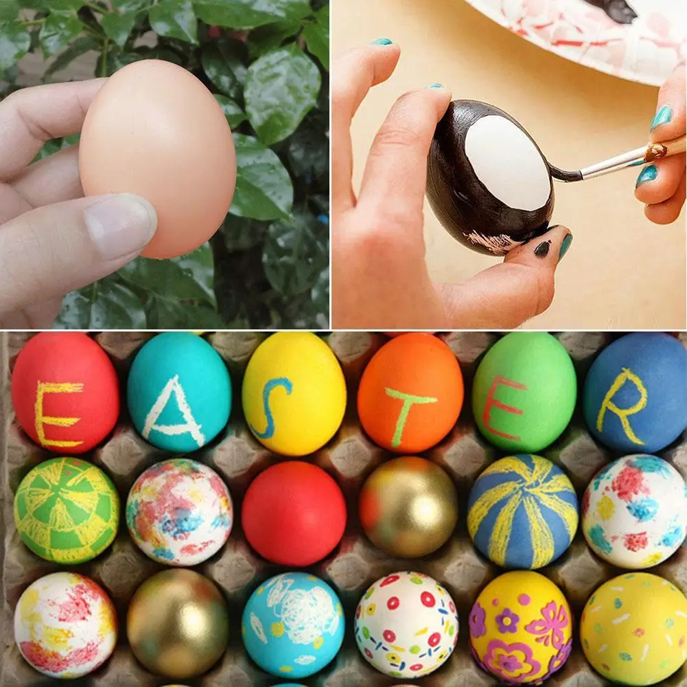 

10/20pcs Simulation Plastic Egg DIY Painting Craft Easter Party Home Decoration Farm Nest Eggs Children Educational Toy Gift