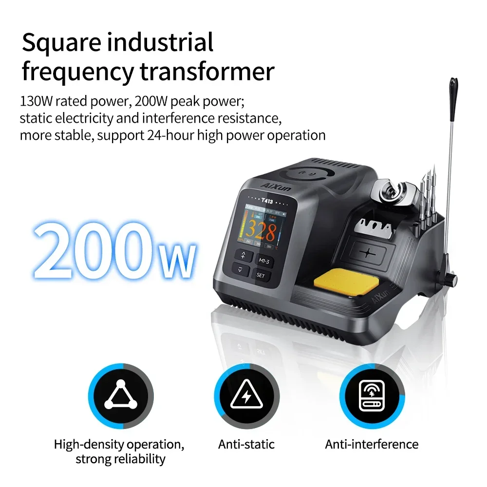 Imagem -04 - Aixun-estação de Solda Inteligente Equipamento de Solda Punho Automático Temperatura Constante Smd Suporte T210 T245 T225 200w