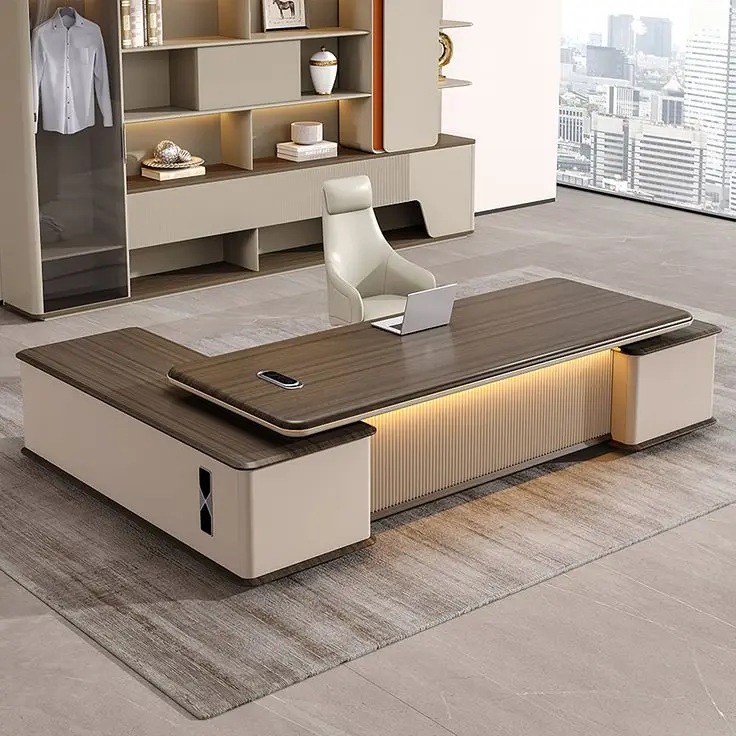 High Quality Luxury Boss CEO Desk Professional Modern Wooden Furniture Boss Manager Employee Scalable
