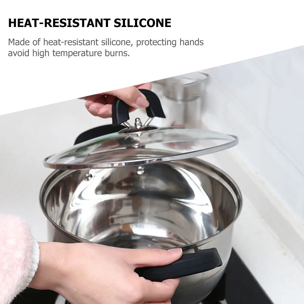 

6 Pcs Handle Insulation Silicone Sleeve Heat Resistant Pot Bar Cover Anti Skid Cooker Kettle Grip Protector Oven Gloves