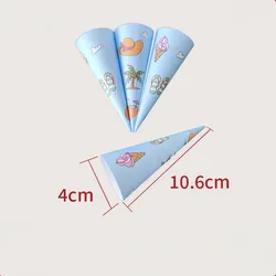 200pcs Ice Cream Cone Holder Waffle Cup Paper Sleeve Street Food DIY Homemade Dessert for Birthday Party