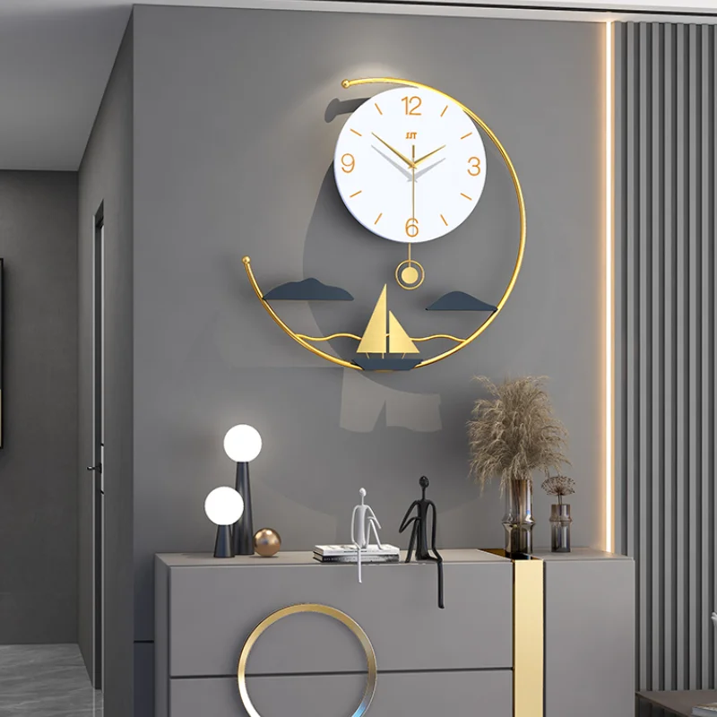 

Light luxury decorative clock 2021 high-end wall clock living room creative home simple clock wall-mounted