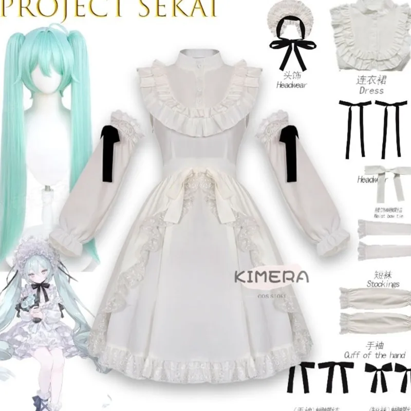 

Kimera Store Project Sekai Colorfulstage Y2k Aesthetic Lolita Style Bow Dress Shorts Set Japanese Women Gothic Lace Flare Sleeve