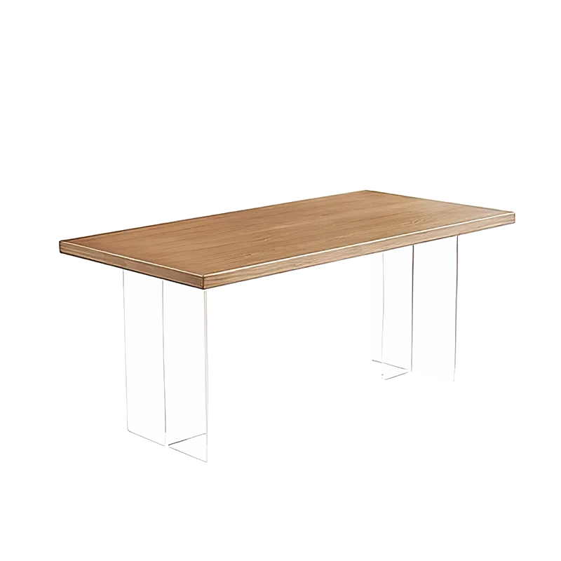 Acrylic Suspended Watertight Solid Wood Dining Table Japanese Ash Durable Stylish Table Beau Et Durable Dining Room Furniture