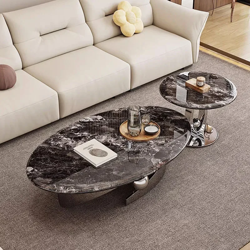 

Beautiful Metal Coffee Table Living Room Nordic Aesthetic Elegant Sofa Table Round Table Basse De Salon Decoration