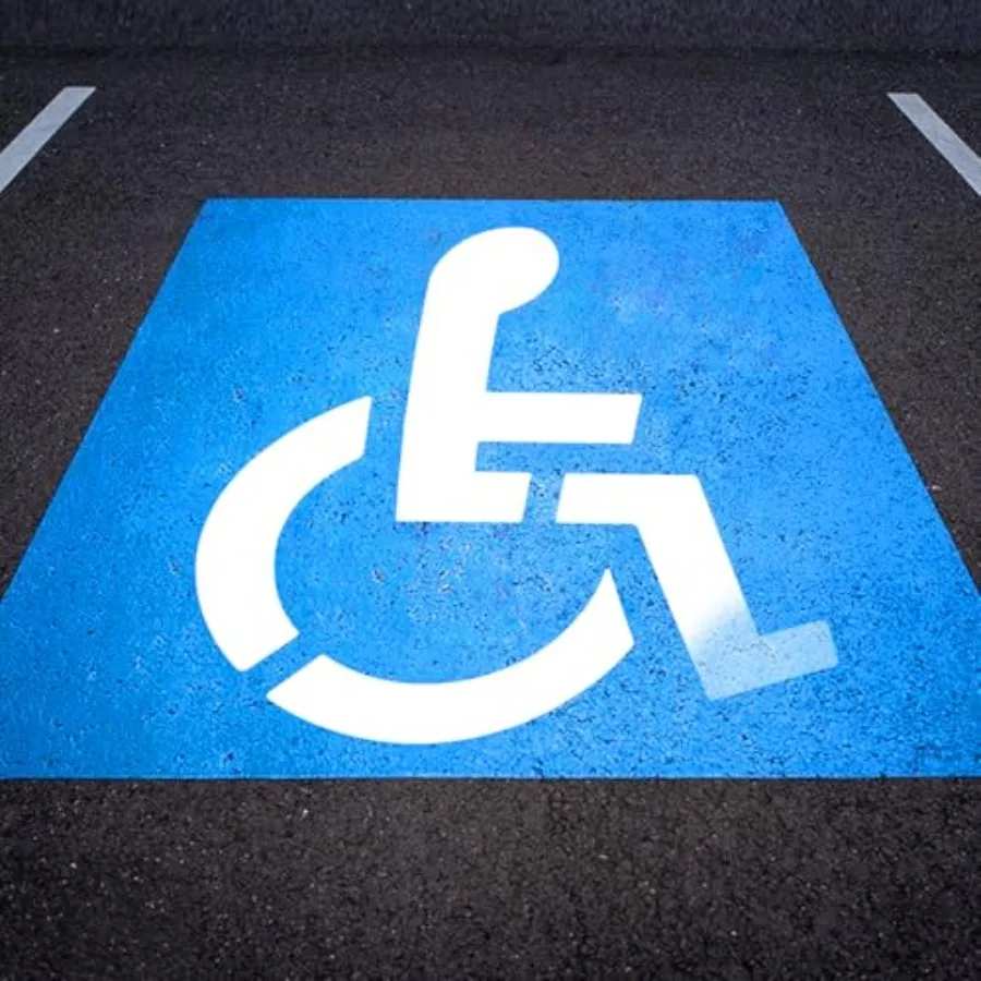 

Handicap Parking Stencil 36"x36" Reusable Silicone Parking Lot Stencils for Disabled for Painting 1mm Thickness Foldable and Fl
