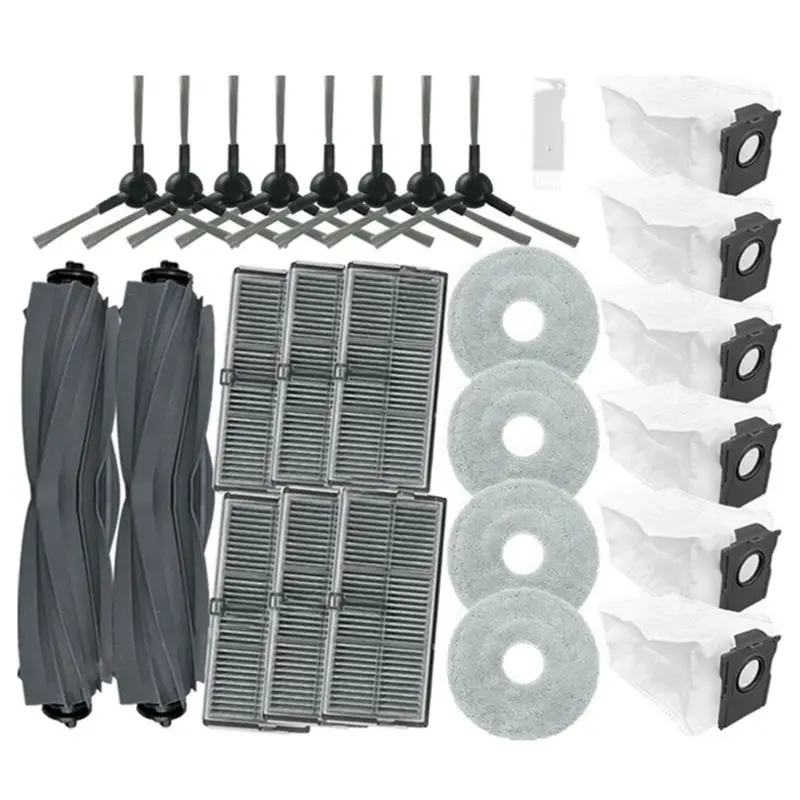 

AEE4-для Dreame Mova E30 Ultra, запасные части для пылесоса, основная боковая щетка, фильтр Hepa, швабра, тканевый мешок для пыли, аксессуары