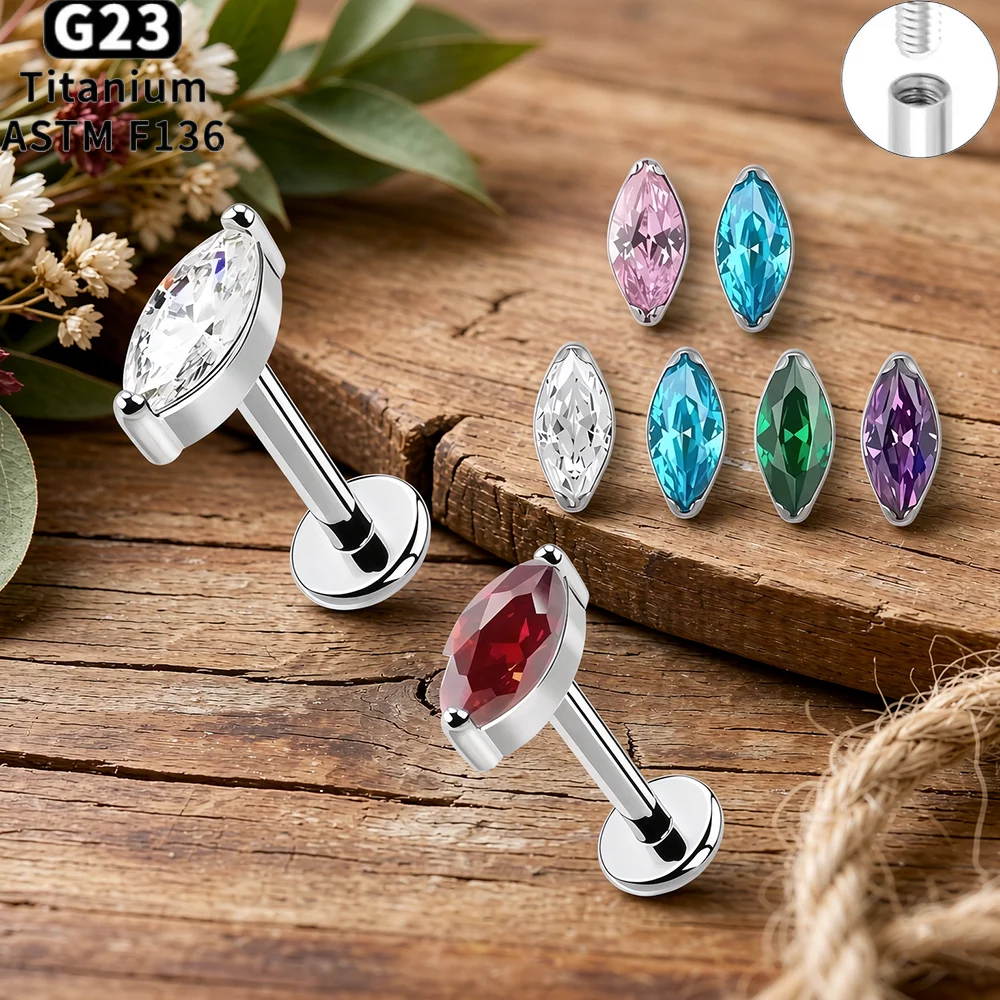 Conch Earring Hoop - G23 Titanium Labret Lip Piercing 16G
