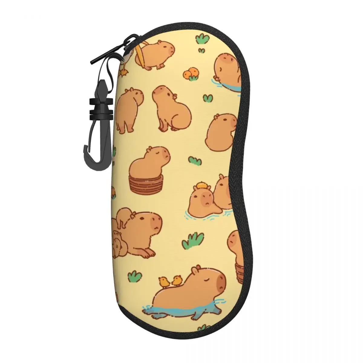 Custom Cute Giant Cavy Capybara Eyeglass Glasses Case Men Women Soft Sunglasses Protective Bag