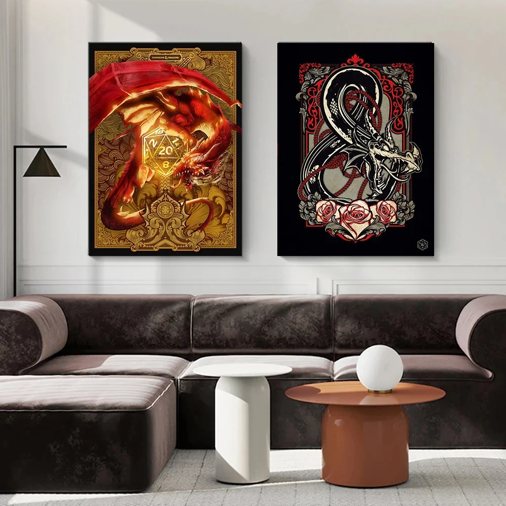 Classic Video Game Dungeons and Dragons Cover Posters Prints Canvas Printing Wall Art Picture for Living Room Home Decor