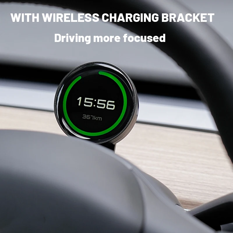 Code meter for Tesla Model 3/Y wireless magnetic charging car code meter made of aluminum alloy material