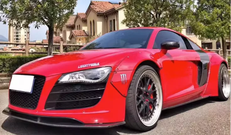 

Бампер передний бампер из углеродного волокна для Audi R8 V8 V10 2008-2015, задний диффузор, боковые юбки, комплект спойлера