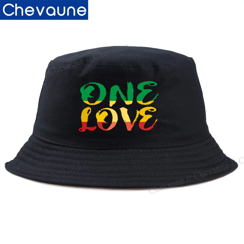 

RASTA ONE LOVE CITY Bucket Hats Rastafari Lion King Jamaica Flag Summer Sun Shade Beach Vacation Getaway Headwear Musical Fans