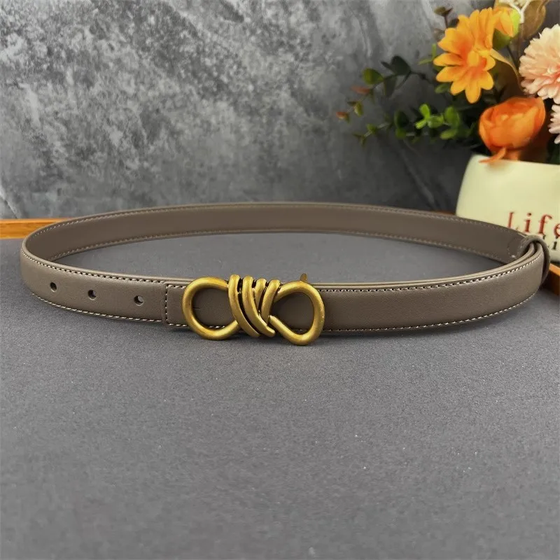 Women's Vintage Gold Buckle Genuine Leather Corset Female Cummerbund Coat Waistband Dress Decration Wide Belt  J1644