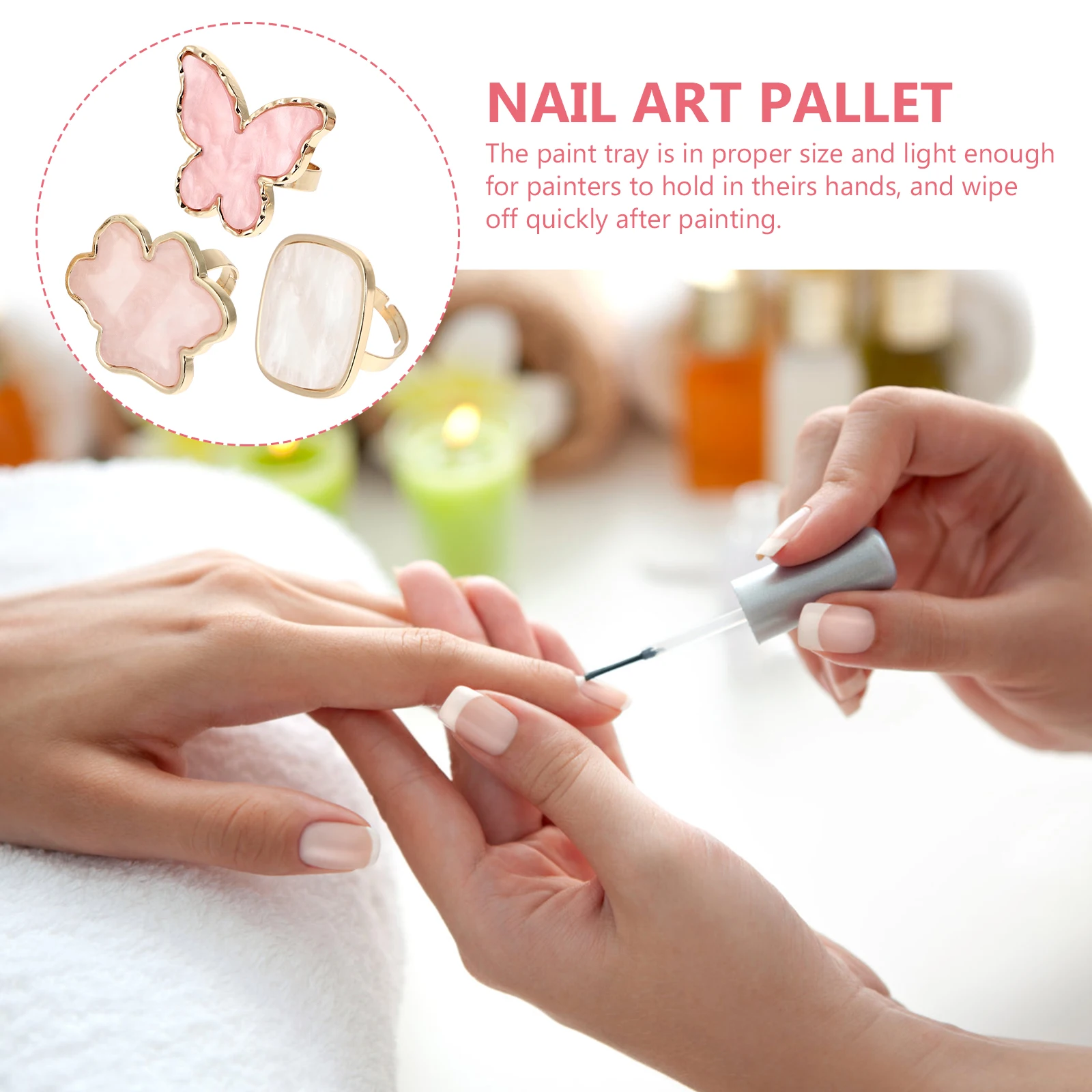 

3pcs Nail Display Board Color Palette Marble Mixing Tray Blender Plates for Manicure DIY Resin Craft Salon Use