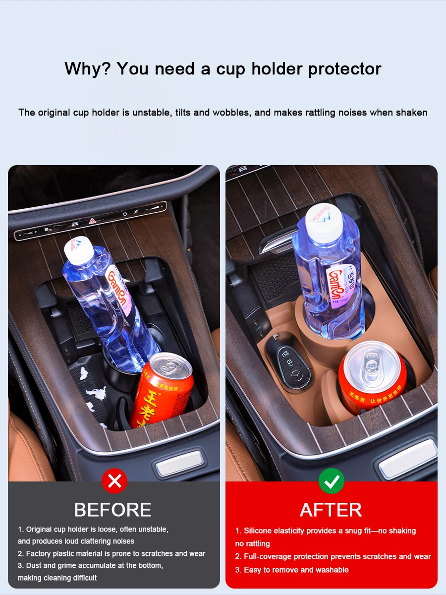 

For Mercedes Benz E C Class GLC X254 W214 W206 2024 2025 Centre Console Cup Holder Armrest Compartment Storage Box Accessories