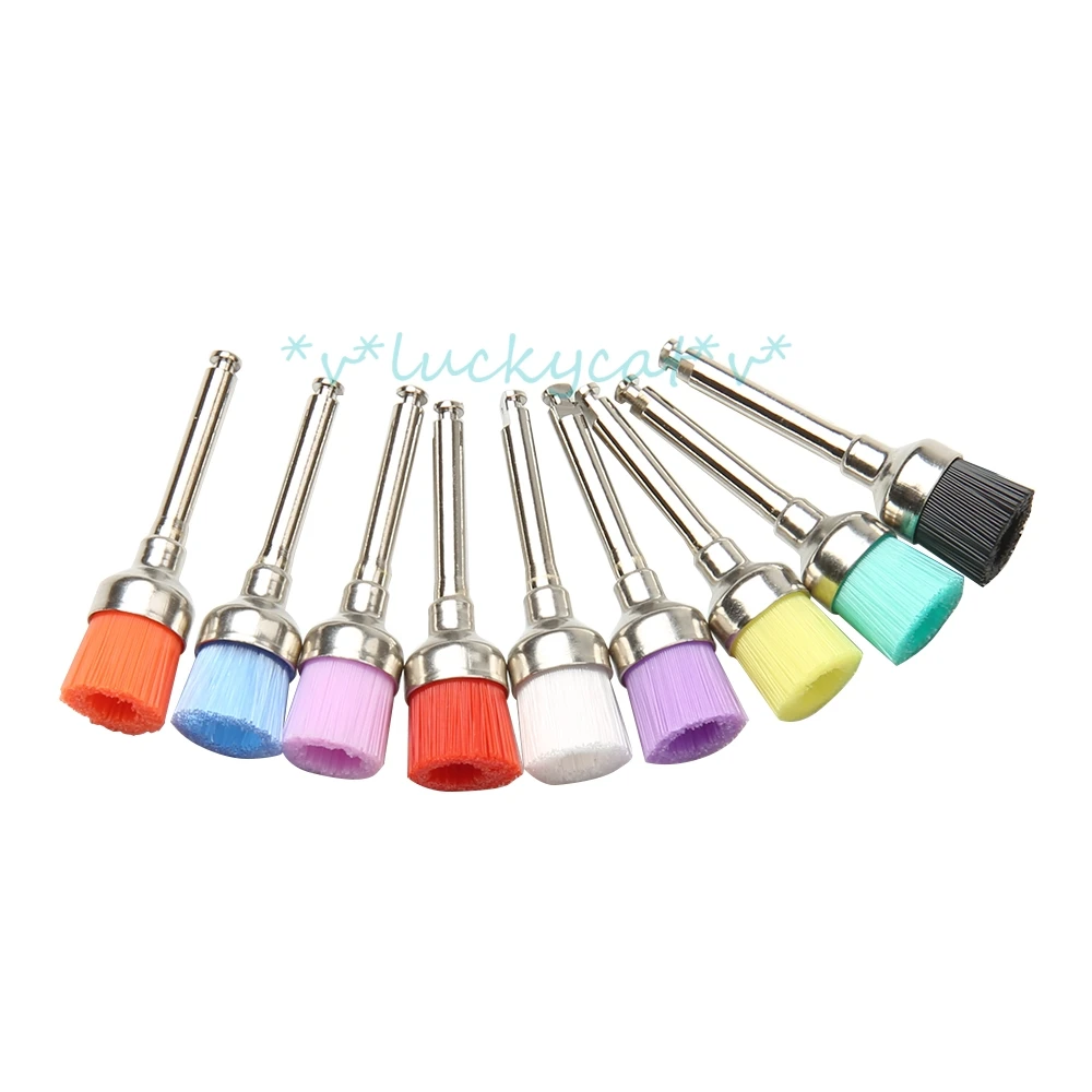 

new 100 pieces/box dental polishing bowl brush polisher colorful nylon brush for low speed angle handpiece polishing tool