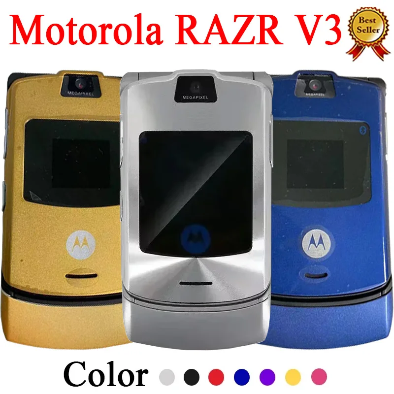 RAZR V3 MOTOROLA Refurbished 90% New-Original Unlocked Clamshell Bluetooth Mobile Phone GSM 850/900/1800/1900 Phone Good Quality