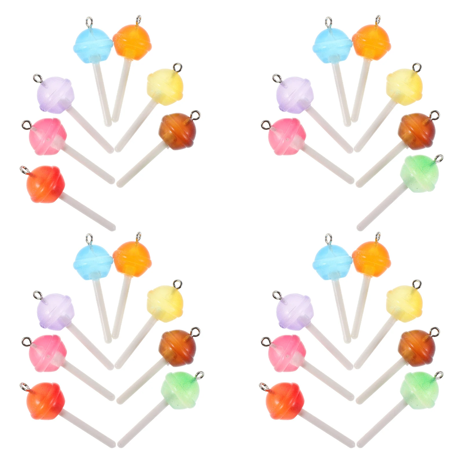 

30 Pcs Lollipop Pendant Earring Charms Clay Candy Jewelry Pendants Dessert Dangle Bead Necklace Key Holder