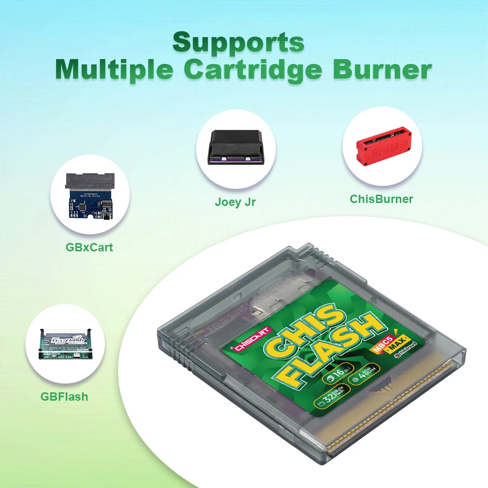Chiscart MBC5 MAX V1.22 4Mbit SRAM 32MB ROM Speicher-Flash-Kartusche für GBxCart GBflash Brenner für Gameboy GBC GBA Konsole – Detail 3