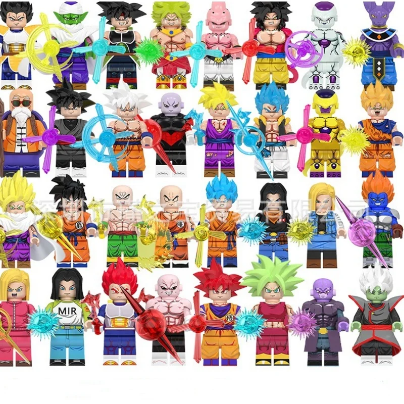 8pcs/set Dargon Ball Z Vegta Frieza Son Goku Gohan krillin Yamcha Super Saiyan Anime Blocks Figure WM6180 WM6181