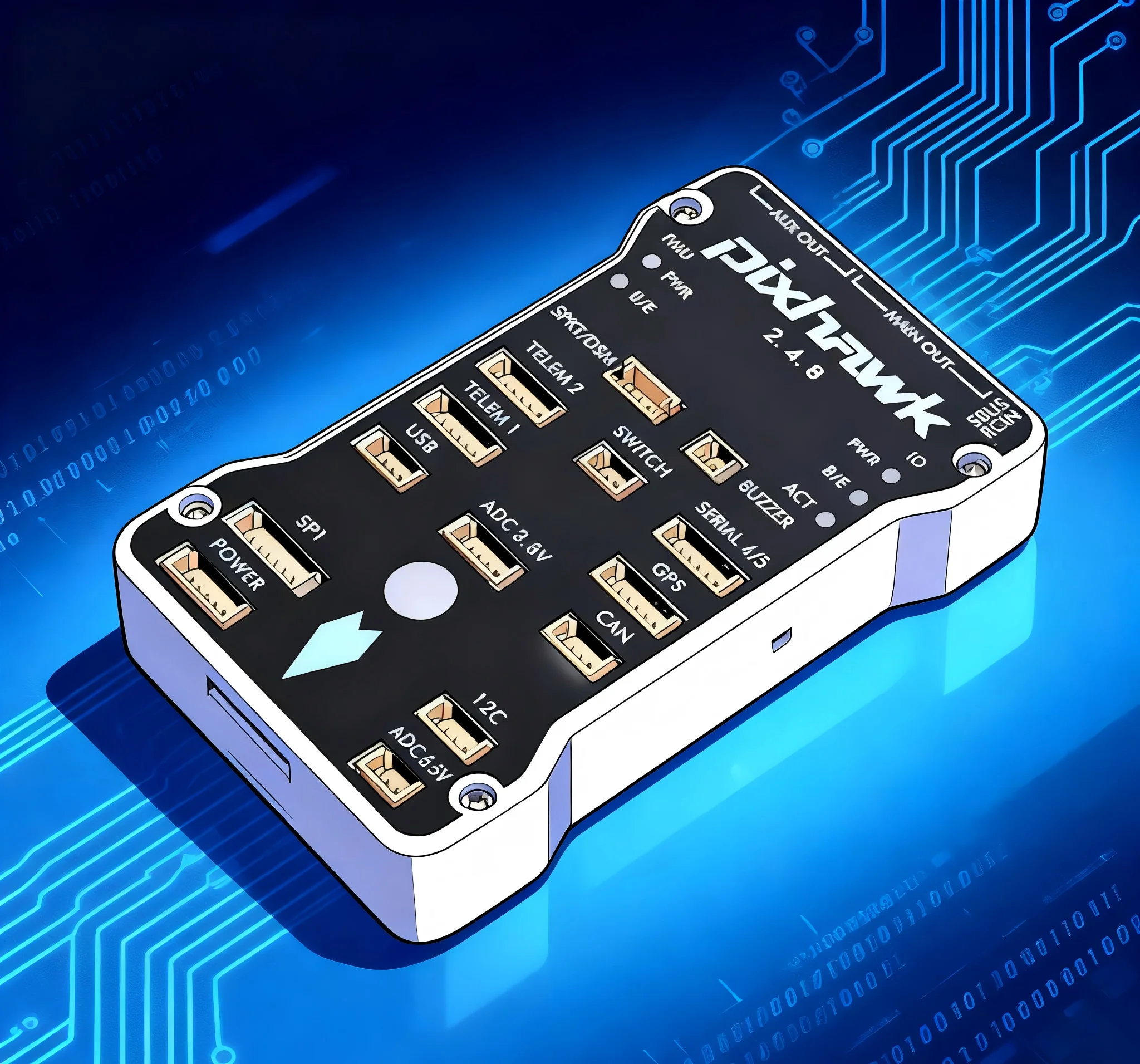 

RC NEW White Shell Pixhawk PIX 2.4.8 M9N 32 Bit Flight Controller Autopilot with 4G SD Safety Switch Buzzer PPM I2C Quadcopter