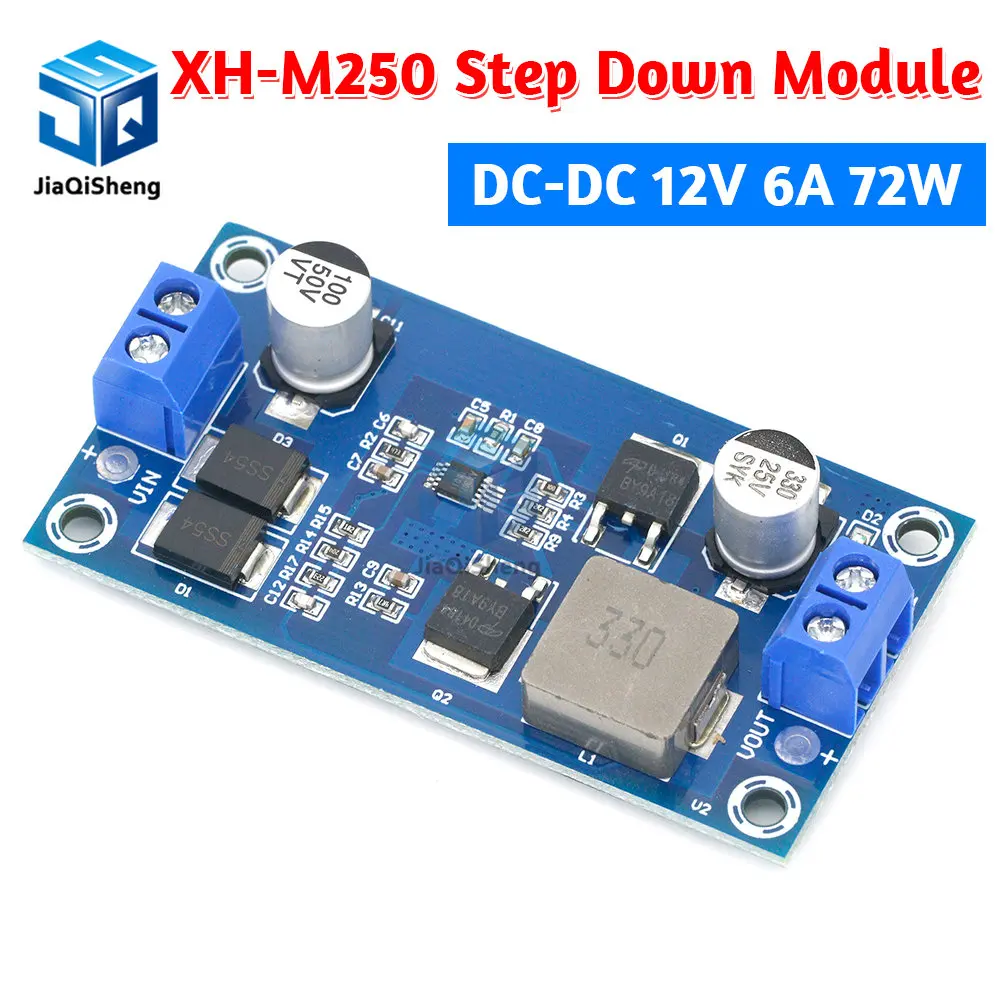 XH-M250 Step Down Module DC-DC 12V 6A 72W High Power Power Supply Regulator Module Adjustable Voltage Regulator Converter Board