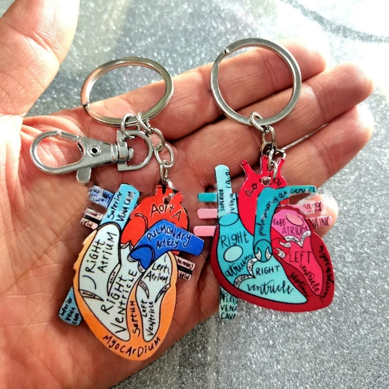 Trend Exquisite Acrylic Heart Keychain Nurse Theme Letter Female Car Keys Chain Rings Bag Pendant for Women Gift