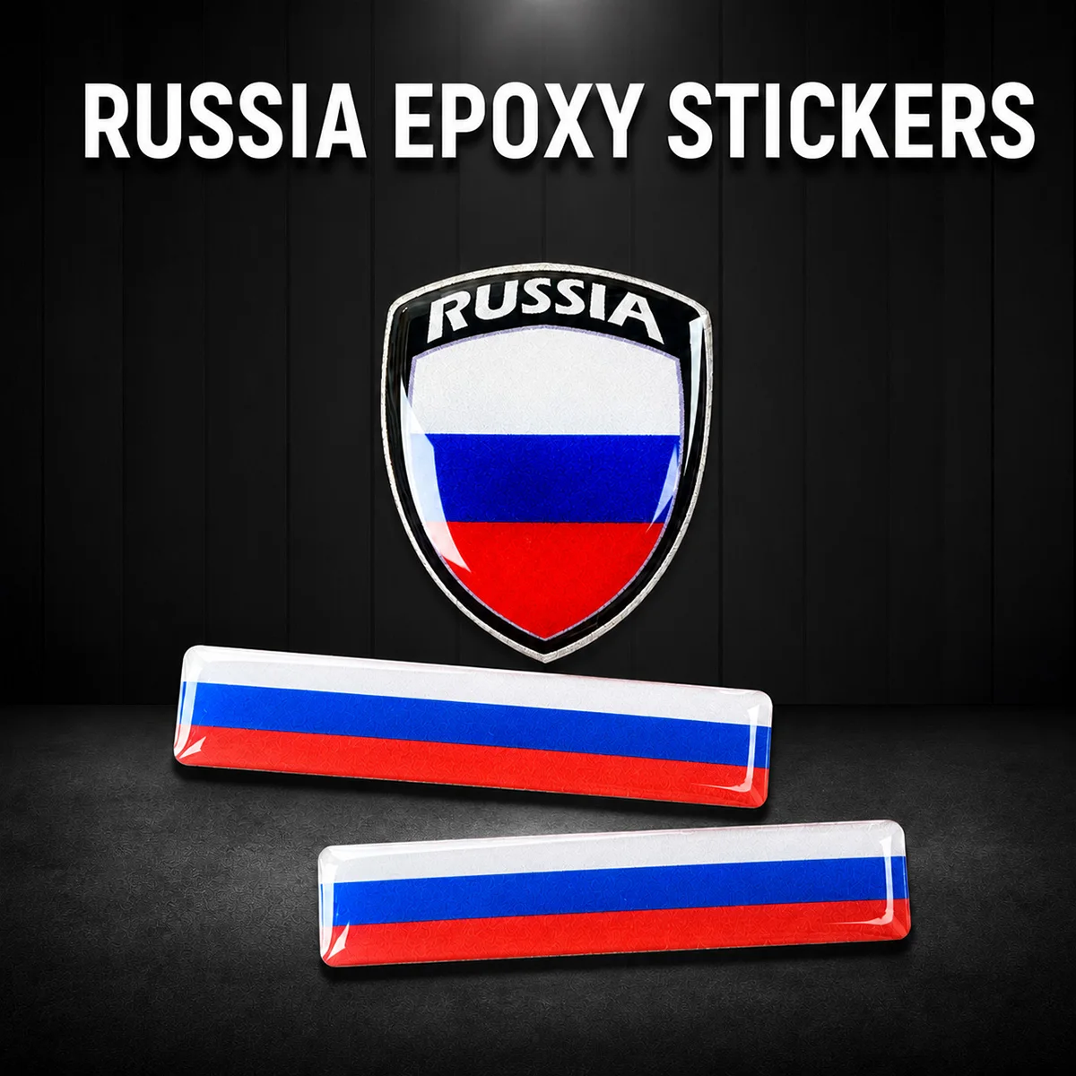 3D Epoxy Stickers Waterproof Reflective Car Motorcycle Helmet Decals Russia Flag Emblem Vinyl Outdoor Decor Auto Accessories