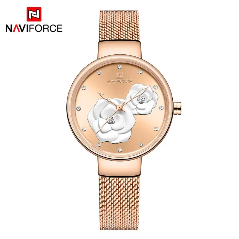 NAVIFORCE Women Watch Top Brand Luxury Silver Rose Gold 