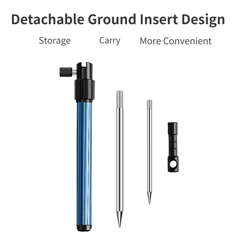 430g Random Color Aluminum Alloy Fishing Rod Bracket Ground Plug Multi-functional Ground Frame Pole Three-in-one Bait Plate