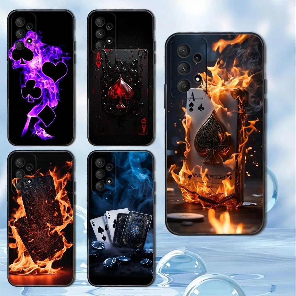 

Ace Art OF Spades Poker Phone Case For Samsung Galaxy A13,A21s,A22,A31,A32,A52,A53,A71,A80, Soft Black Cover