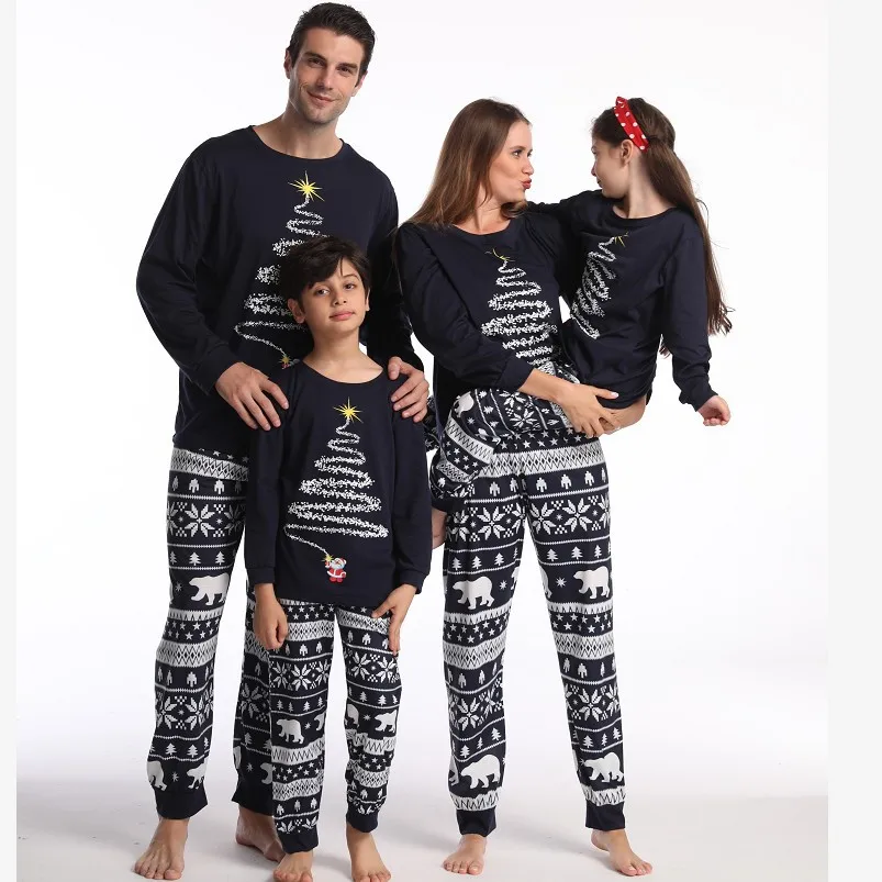 Familie Kerst Pyjama Pjs Sets Baby Kerst Matching Jammies Voor Volwassenen Kinderen Vakantie Kerst Nachtkleding Kerst Foto Outfits