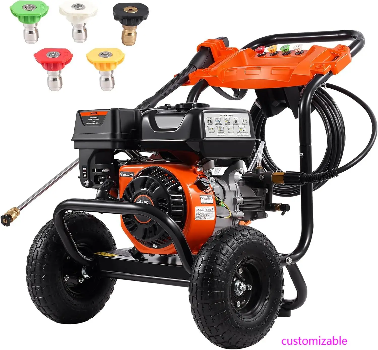 

Бензиновая мойка высокого давления, 3500 PSI, 2.6 GPM, с алюминиевым насосом, распылителем и удлинительной насадкой