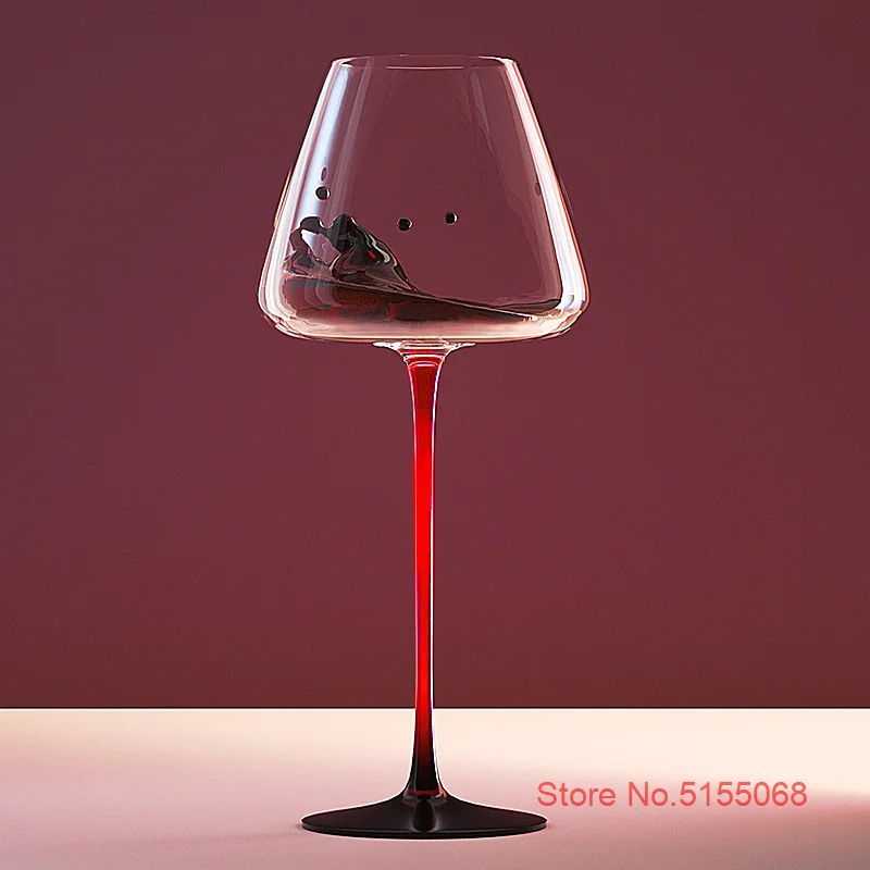 Top Quality Sommelier Black Tie Burgundy Red Rod Wine Glass Austria Design Series Crystal Bordeaux Sherry Goblet Champagne Flute